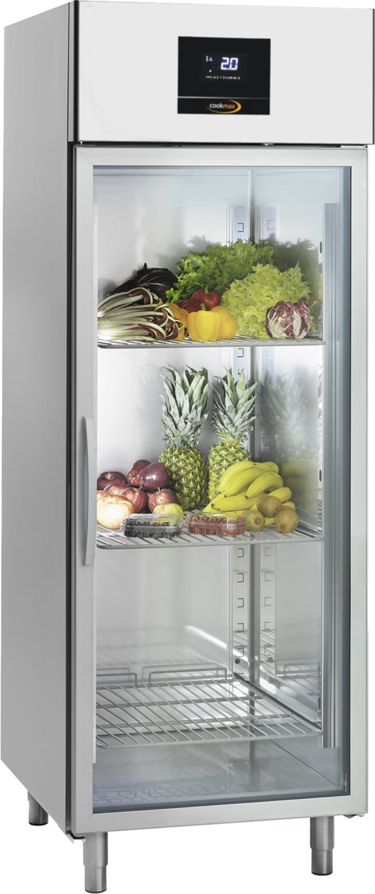 Cookmax Kühlschrank mit Glastür 700 l GN 2/1,
1 Tür