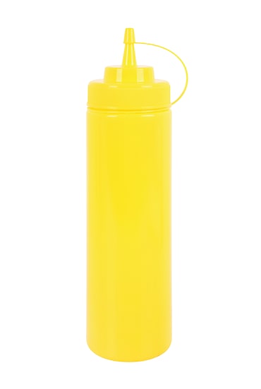 METRO PROFESSIONAL Botella dispensadora para salsas hs024-1, polietileno/polipropileno, Ø 7 x 26,5 cm, 760 ml, con tapón de rosca, amarillo