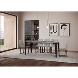 thumbnail of Ausziehbare Konsole 90x40/300 cm Flame Evolution Cement Anthrazitrahmen