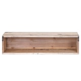 thumbnail of Prateleira de parede HWC-A43, prateleira suspensa Prateleira, madeira de abeto maciça patchwork vintage 65x16x13cm