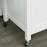 thumbnail of HOMCOM isla de cocina con ruedas mueble auxiliar de cocina con 1 cajón 2 puertas 3 estantes abiertos y barra lateral para comedor 107,5x48x89cm blanco