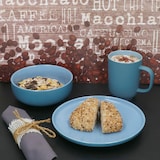 thumbnail of Ritzenhoff Jasper 18tlg Frühstücksset Ozeanblau Steingut Teller Becher Schale