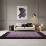 thumbnail of Teppich Hochflor Langflor Bordüre Kuschelig Waschbar Strapazierfähig Wohnzimmer Schlafzimmer Violett 60x110 cm – RHEIN von Kadima Design