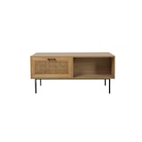thumbnail of Möbilia Couchtisch | Rattan Front | 1 Schublade, 1 offenes Fach je Seite | MDF+Metall | B110xT59xH50 cm | natur-schwarz | 28020005 | Serie COUCHTISCH
