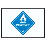 thumbnail of Schild wasserreaktive Stoffe Symbol Dangerous when wet A0 (841x1189mm)