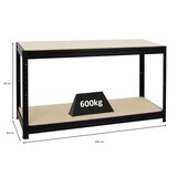 thumbnail of PROREGAL Mega Deal | 3x Schwerlastregal Big Elephant M & 1x Höhenverstellbare Werkbank Big Dino | Fachlast bis zu 600kg | Schwarz | Stecksystem