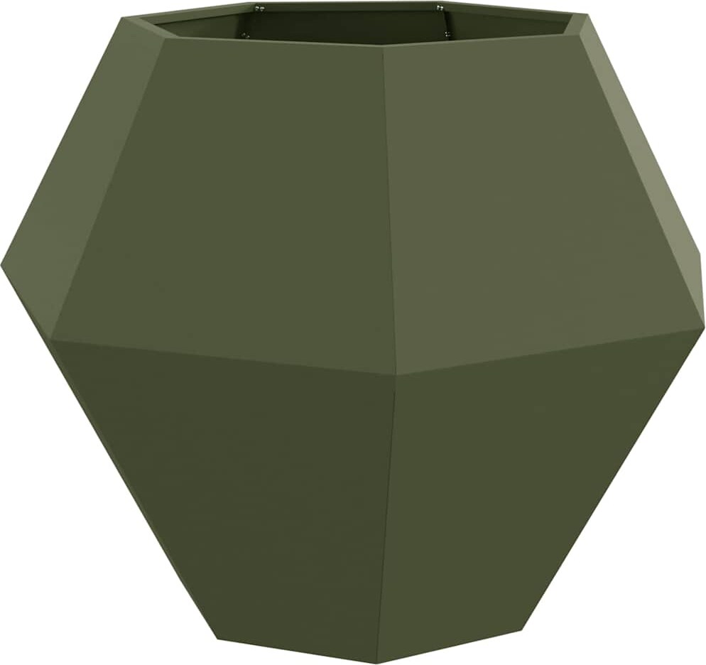 vidaXL Pflanzkübel Olive Grün 100 x 100 x 80 cm Stahl