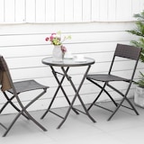 thumbnail of Outsunny Conjunto de Mesa e 2 Cadeiras Móveis Ratan para Jardím Exterior Pátio Terraço Dobrável Estrutura Aço