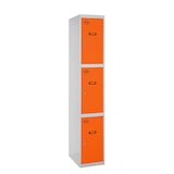 thumbnail of SimonRack Taquillas Vestuario Metálica, 1800x300x500 mm, 3 Puertas, Incluye Llave, Gris/Naranja - Simonlocker