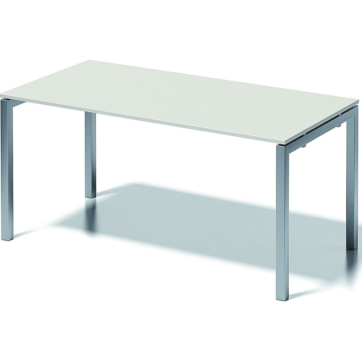 Schreibtisch Cito BxTxH 160x80x74cm grauweiß Gestell silber