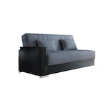 thumbnail of Dmora Divano letto Sergio, Divano letto contenitore a 3 posti in ecopelle e tessuto, 230 x96h101 cm, Nero e Grigio