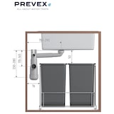thumbnail of PREVEX Flexloc Universal-Platzspar-Siphon für Küchenspüle, flexibles Ablaufrohr | aus recyceltem Kunststoff