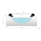 thumbnail of Whirlpool Pool Badewanne Eckwanne Wanne W81-A 90x180cm mit Farblichtherapie
