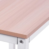thumbnail of Eckschreibtisch L Form 150x150x76 cm Natur pulverbeschichtetes Stahlgestell melaminierte MDF Platte wasserabweisend mit verstellbaren Füßen