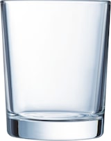 Een leeg, doorzichtig glas.