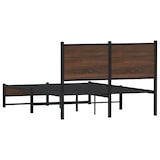 thumbnail of vidaXL Metallbett ohne Matratze Braun Eichen-Optik 120x190 cm