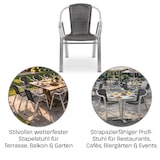 thumbnail of Bistrostuhl 20er-Set, Outdoor-Stapelstuhl mit Armlehnen, Polyrattan, in Dunkelgrau, stabiles Alugestell, Raburg Vita