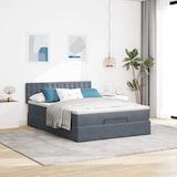 thumbnail of vidaXL Ottoman-Bett mit Matratze & LEDs Dunkelgrau 140x200 cm Samt