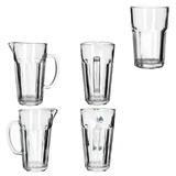 thumbnail of MIX 5tlg Set 1x Glaskrug 1L + 4x Gläser 300 ml klar Wasser Saft Cocktails Party