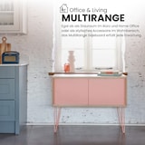 thumbnail of Bisley MultiRange Sideboard in Weiß - Büroschrank mit Schiebetüren 100cm breit, Retro-Design Kommode aus Holz & Metall, Schrank für Ordner, Bücher &