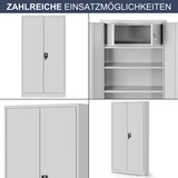 thumbnail of Metallschrank abschließbar KODLI - Geheimfach, 4 Ebenen | Aktenschrank Büroschrank Stahl Mehrzweckschrank Werkstatt Werkzeugschrank, 185x90x45cm Grau