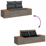 thumbnail of vidaXL Garten-Sofa-Set mit Kissen mit Speicher 14 pcs Grau Poly Rattan