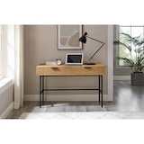 thumbnail of SalesFever Schreibtisch | mit 2 Schubladen | MDF Eiche Echtholzfurnier | Gestell Metall | B 120 x T 60 x H 75 cm | natur – schwarz