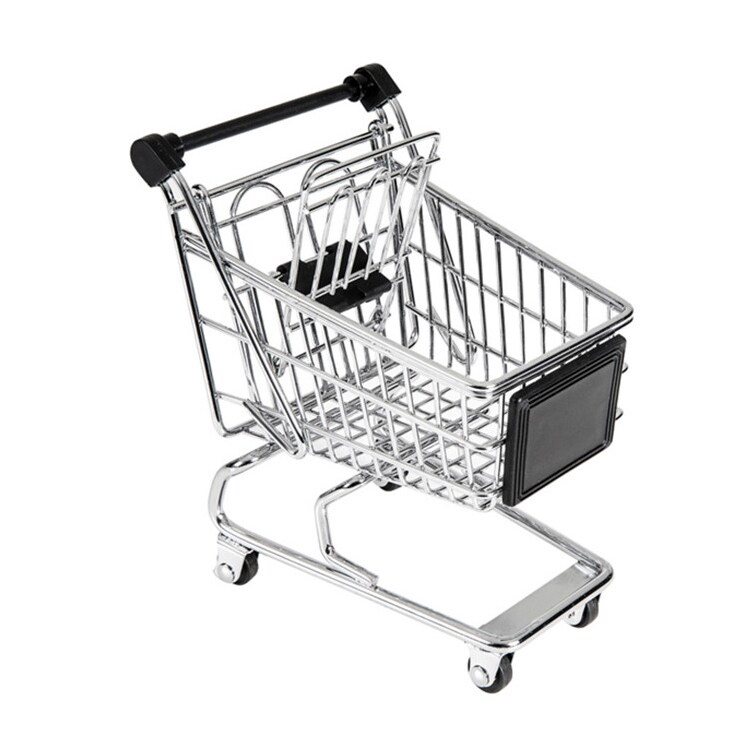 MONOUSO - Mini Carrito de Compra de Acero 13x13,5x9,5cm (1 Ud)