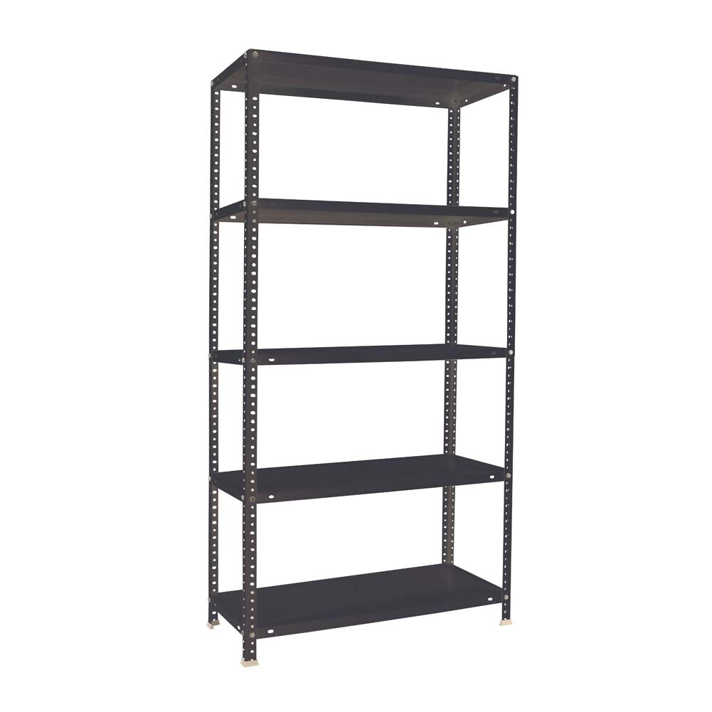 PROREGAL Schraubregal PANDA TALL | HxBxT 200x100x30cm | 5 Fachböden | Fachlast 100kg | Anthrazit