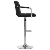 thumbnail of Décoshop26 - Taburete de bar x1 Silla alta con respaldo y reposabrazos en tela negra estructura de acero DEC029325