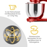 thumbnail of KLAMER Küchenmaschine 1800W, Knetmaschine mit 6 Liter Edelstahl Schüssel, 10 Geschwindigkeitsstufen mit Timer, Rührbesen, Knethaken, Schneebesen und …