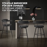 thumbnail of ML-Design Barhocker drehbar 4er Set Dunkegrau, Teddy-Stoff, Gepolsterte Barstühle, Küchenstühle mit Arm- & Rückenlehne, 360° Drehstuhl Tresenhocker