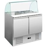 thumbnail of Tavolo refrigerato per ingredienti inox 2 porte 176L 900x700mm. Banco frigo per bar, ristorante e ristorazione.