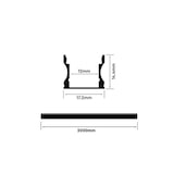 thumbnail of 2m Schwarz Aufputz Aluprofil Alu Schiene Kanal System inkl 2 Abdeckung Profil X-S