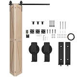 thumbnail of 4FT/122CM herrajes para puerta corredera plegable kit de accesorios para puerta corrediza para 2 puertas con riel para granero negro