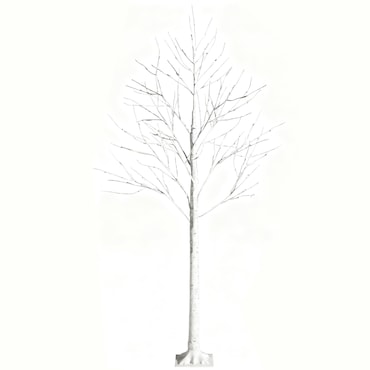 COSTWAY Albero Luce LED 180 cm, Betulla con Luci LED Bianco Caldo, Albero di Natale Artificiale, Albero di Natale