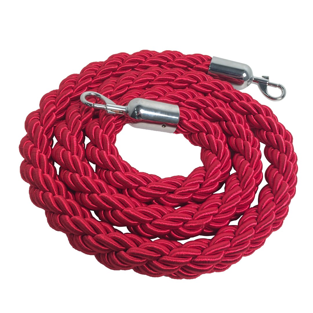 Cordone segnapercorso rosso con moschettone Cromo