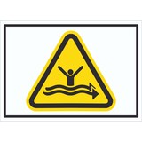 thumbnail of Schild Warnung starke Strömung Symbol A4 (210x297mm)