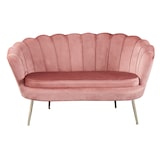 thumbnail of SalesFever schelp sofa | fluwelen stofhoes | goudkleurig metalen frame | B 136 x D 77 x H 78 cm | roze