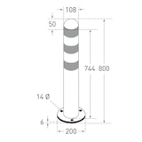 thumbnail of PROREGAL Rammschutzpoller CITY aus Edelstahl ohne Reflexstreifen | Ladesäulen-Schutz zum Aufdübeln | HxØ 80x10,8cm | Edelstahl | Silber
