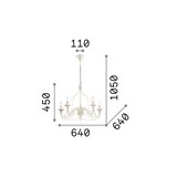 thumbnail of Lampadario Shabby Chic-Provenzale Corte Metallo Bianco 5 Luci E14