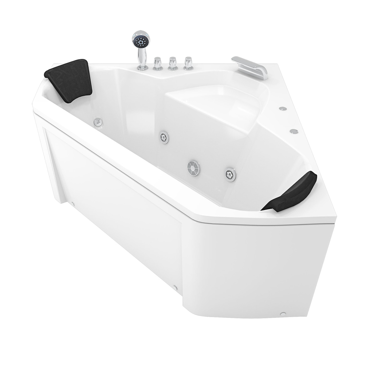 Whirlpool Pool Badewanne Eckwanne Wanne W02 135x135cm mit Farblichtherapie