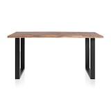 thumbnail of SalesFever Esstisch aus Akazie | 160 x 90cm | Tischplatte 35 mm Akazie natur | Gestell U-Form Metall schwarz | B 160 x T 90 x H 75cm | natur–schwarz