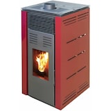 thumbnail of JOIMA – Pelletofen ohne Strom Modell NATUR STYLE 8 kW. Es funktioniert ohne Anschluss an das Stromnetz. Farbe: Burgunderrote