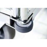 thumbnail of Wäschewagen mit 2 Zwischenböden klappbar, 4 Abweisräder. Stahlboden, 3-seitig, Nutzhöhe 1.600 mm, 850 x 630 x 1.750 mm, 500 kg