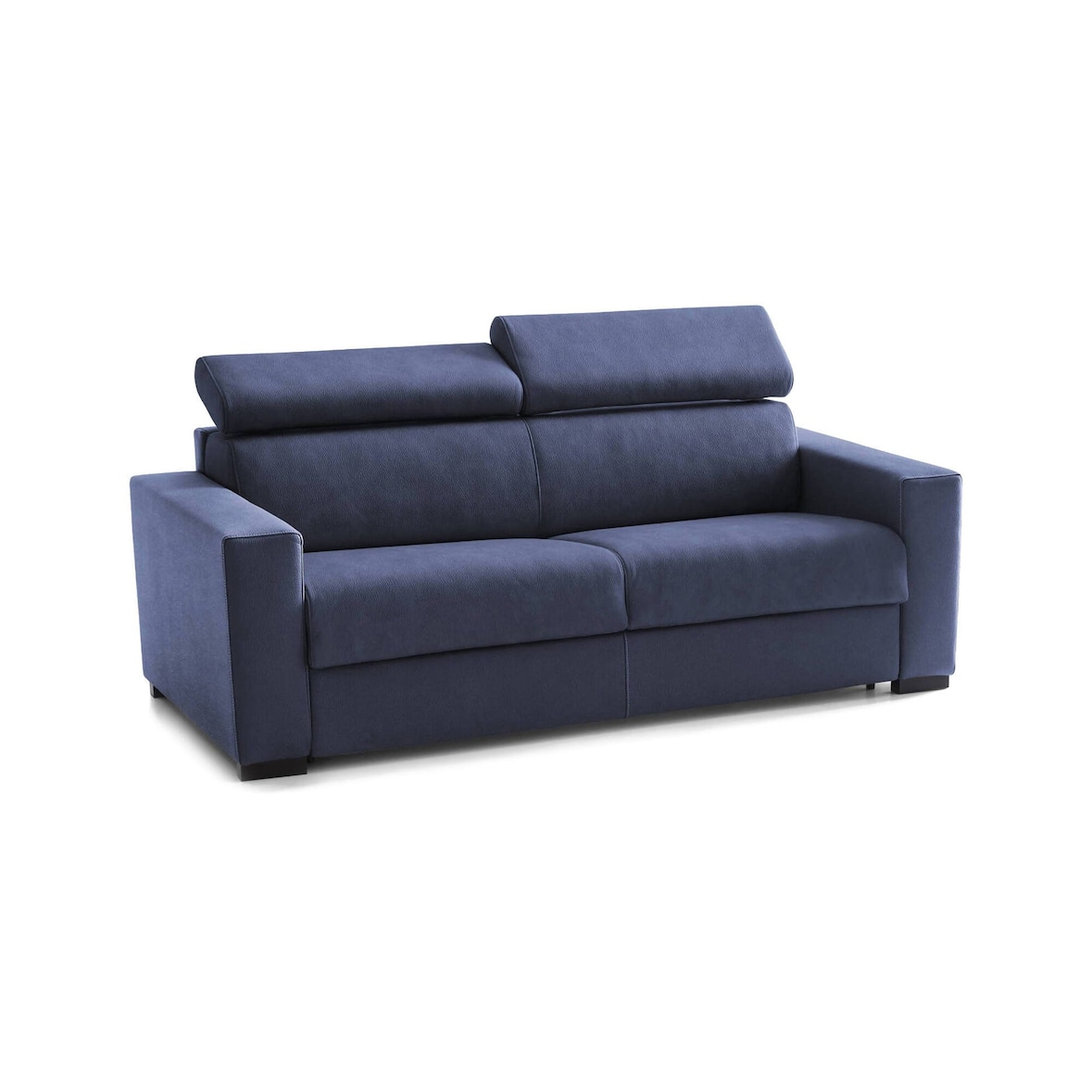 Dmora Schlafsofa Aida, Großes 2-Sitzer-Sofa, 100% Made in Italy, Wohnzimmersofa mit drehbarer Öffnung, Cm 180x95h85, Blau