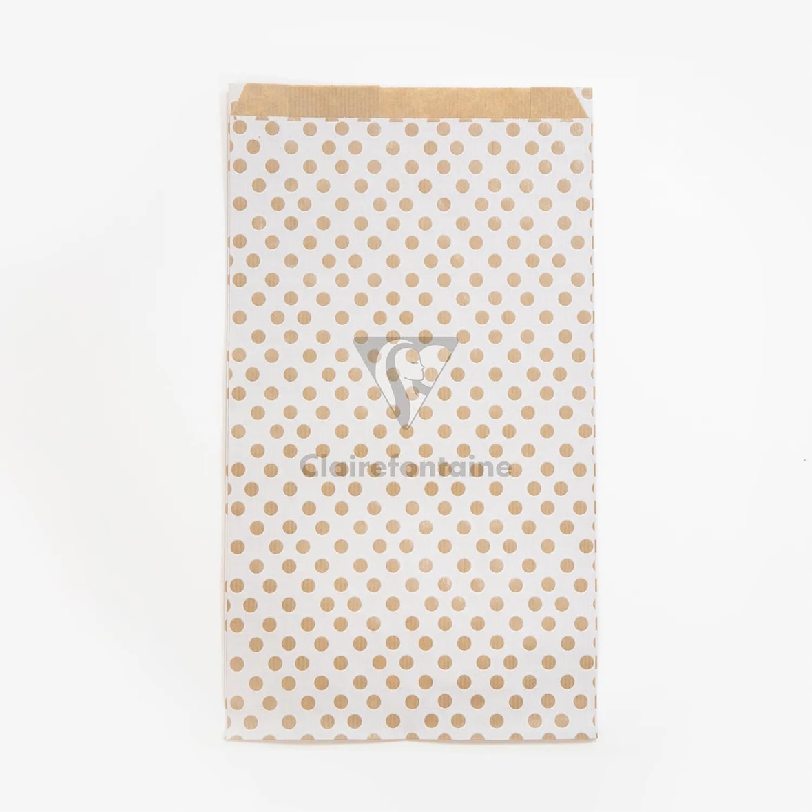 Clairefontaine Packung mit 50 Geschenktüten Kraft, 21x37+7cm, Punkte auf Weißem Hintergrund - Weiß 394111C