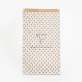 thumbnail of Clairefontaine Packung mit 50 Geschenktüten Kraft, 21x37+7cm, Punkte auf Weißem Hintergrund - Weiß 394111C