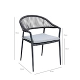 thumbnail of METRO PROFESSIONAL Stapelstoel met armleuningen, incl. kussen, staal/polyrattan/polyester, grijs