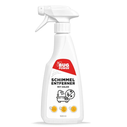 BugPower Schimmel Entferner Spray + Chlor - für Fliesen, Fugen, Wände & Decken Schimmelentferner: 500 ml